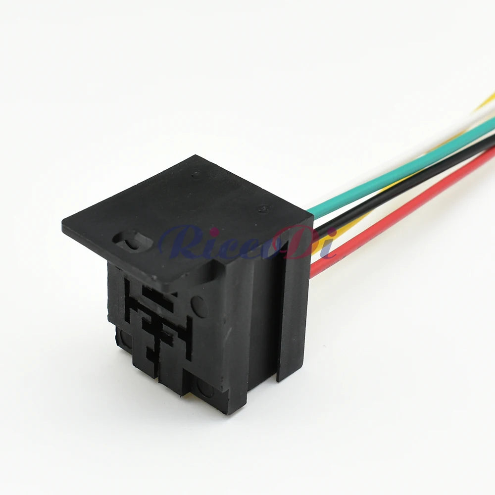 5 Pin 6.3mm Relay Base Holder Connector 3334485008 DJJ7054Y-6.3-21 PA66 with Mounting Bracket