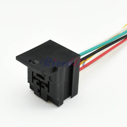 5 Pin 6.3mm Relay Base Holder Connector 3334485008 DJJ7054Y-6.3-21 PA66 with Mounting Bracket