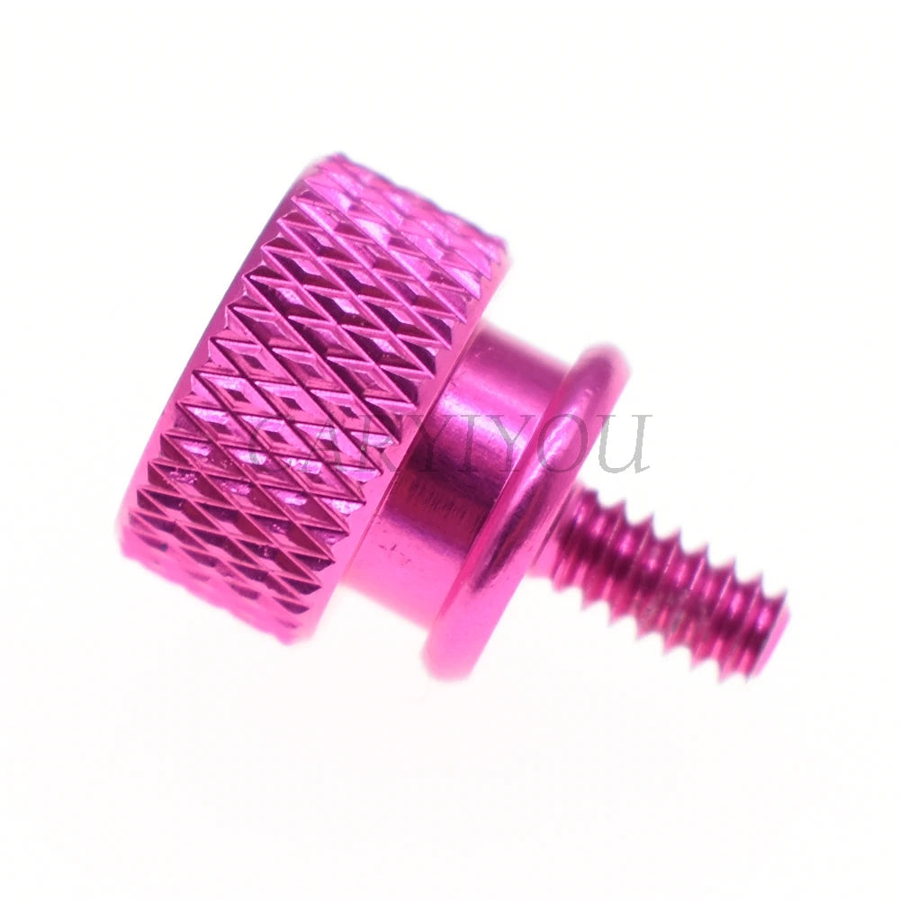 6#-32×6.5mm Aluminum Alloy Knurled Thumb Screw for PC Case & HDD — 5-Pack