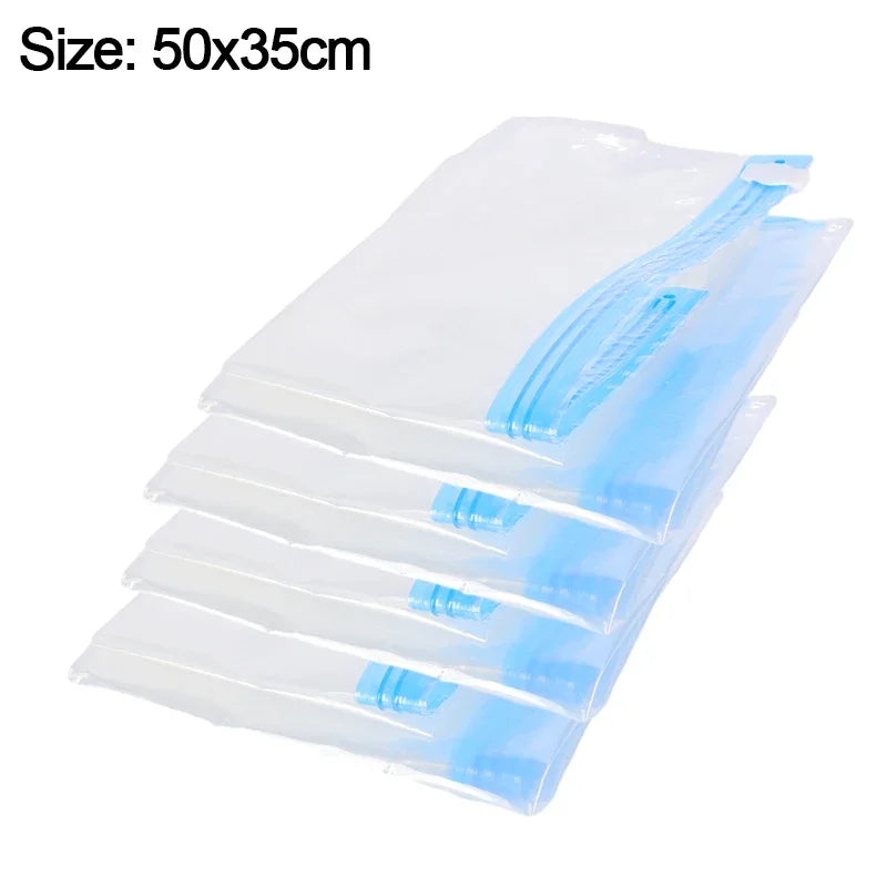 Reusable Travel Clothes Air Vacuum Bags Roll Up Compression Storage Bags For Suitcases Tops Pants Portable Foldable Storage Bags