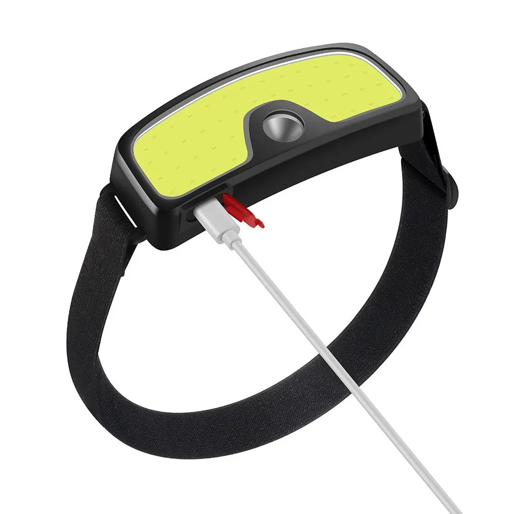 COB LED Rechargeable Headlamp with Built-in Battery Waterproof Head Torch