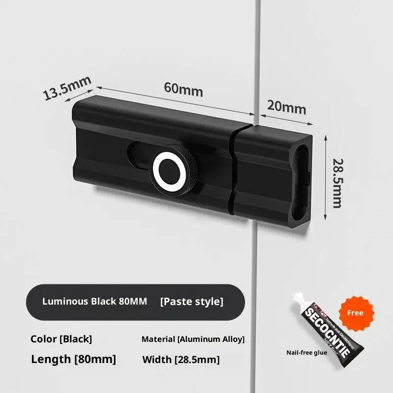 No Punching Door Lock Buckle Anti-Theft Latch Adhesive Hardware