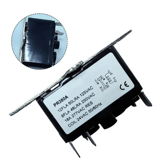 Fan relay PR380 with copper alloy materials and pin type termination for refrigeration and freezing device compatibility