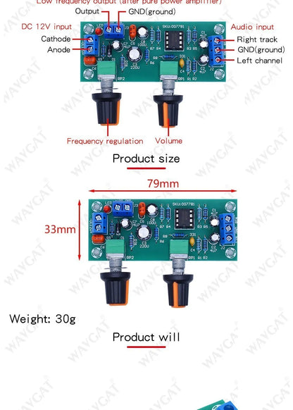 10-24V Subwoofer Low Pass Filter Tone Board for Front Stage – Keszoox