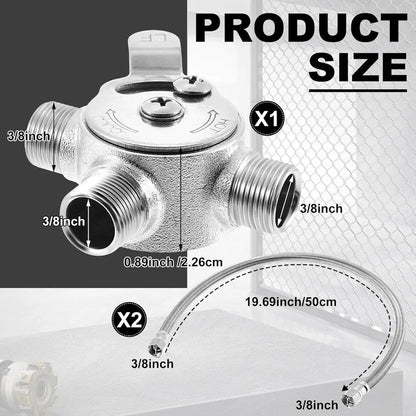 1pcs Manual Mixing Valve Cold And Hot Water Temperature Regulation Constant Temperature Mixing Valve With For Braided Tube
