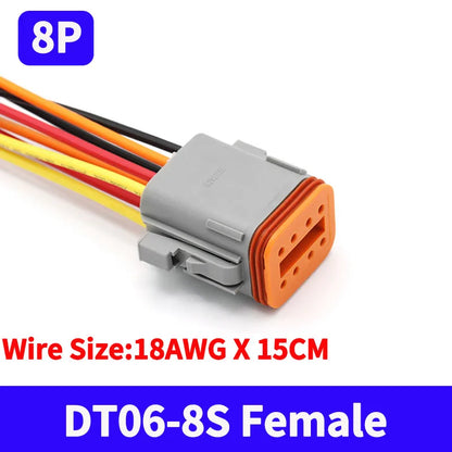 Deutsch DT 8-Pin Waterproof Connector Set DT04-8P DT06-8S 16-22AWG Male Female