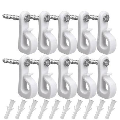 30/1Pcs Q Hanger Hooks for String Lights Hanging Multi-Purpose Plant Cabinet Ceiling Hook with Screw Home Holder Outdoor Supply