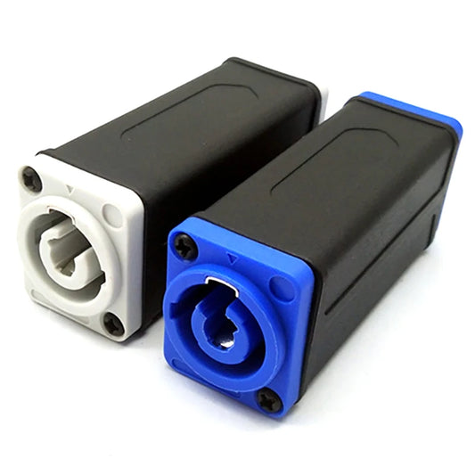 New 1Pc LED PowerCon AC Coupler Adapter Extender Connector Speakon Panel Mount Straight Adapter Blue White