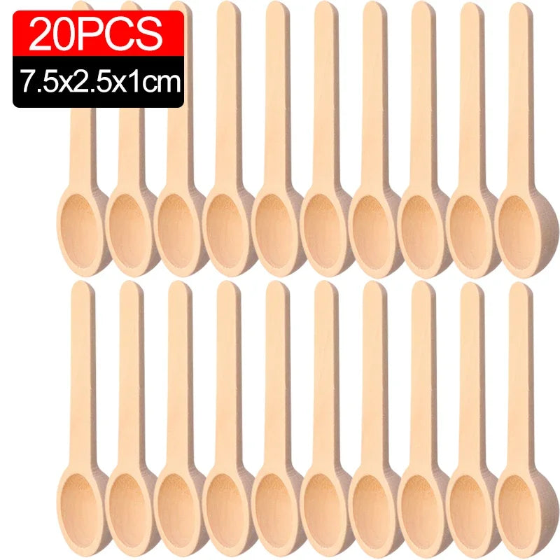 10/20Pcs Mini Wooden Spoons – Honey, Coffee & Spice Measuring Spoons for Kitchen, Milk Powder & Seasoning Jars