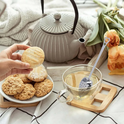 10/1pc Handle Heart-shaped Tea Filter Stainless Steel Mesh Heart Shaped Tea Strainer Spoon Tea Infuser Spoon Kitchen Accessories