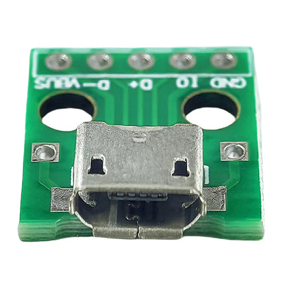 Micro USB to DIP Adapter 5-Pin Female Connector PCB Converter for Breadboard and DIY Electronics