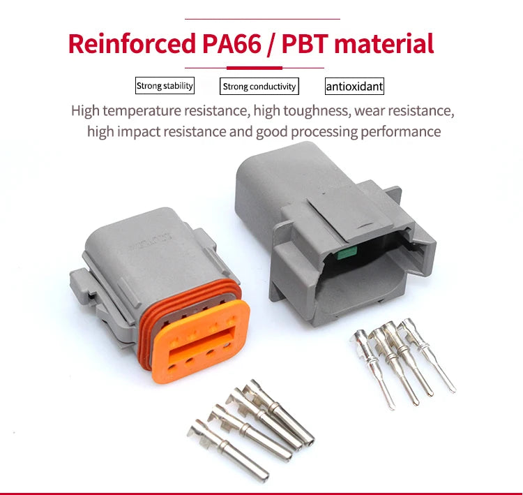 Deutsch DT Waterproof Connector with 15cm Wire DT06-2S DT04-2P 2/3/4/6/8/12 Pin 16-22AWG