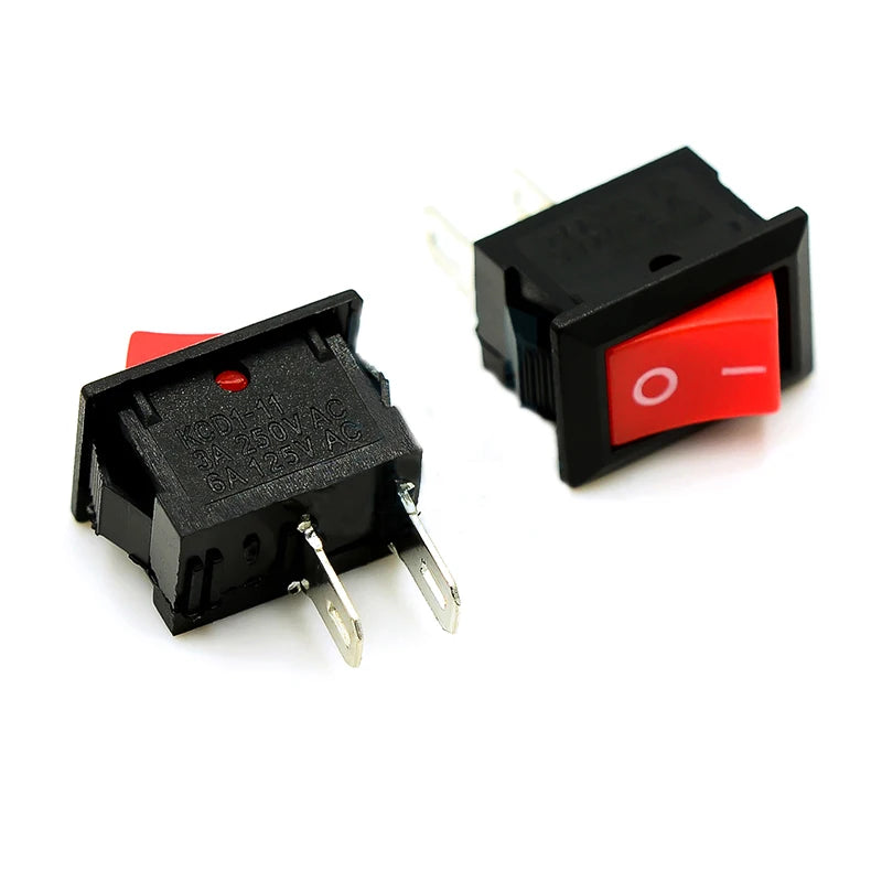 2pcs/lot KCD1-11-2P Mini Rocker Switch ON-OFF 2 Pin Power Switch 13.5x9mm Panel Mount