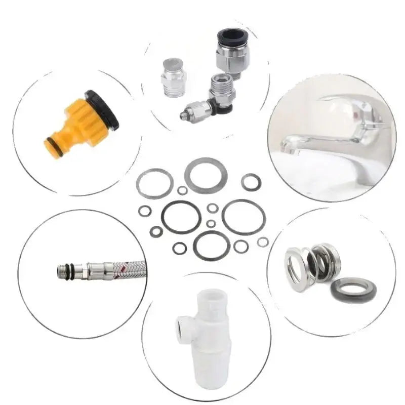225PCS Black Rubber O-Ring Assortment — 18 Sizes Washer Gasket Sealing Kit for Faucet, Hose &amp; Valve