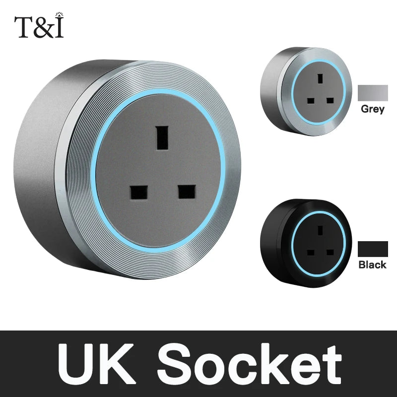 Wall-Mounted Power Track Outlet Rail Modular Sliding Socket Strip with USB-C US EU UK Adapters Grey Black for Office Home