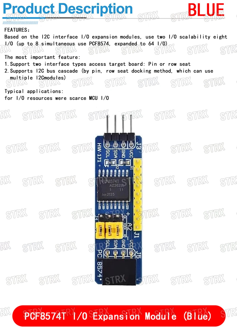 PCF8574 I²C I/O Expander Module for LCD1602 LCD2004 Serial Interface Adapter