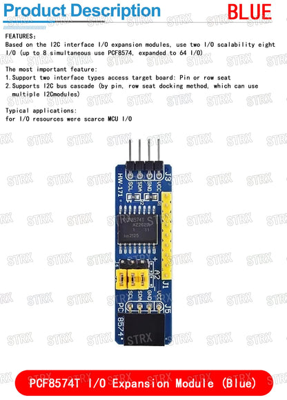 PCF8574 I²C I/O Expander Module for LCD1602 LCD2004 Serial Interface Adapter