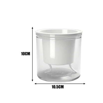 Self Watering Flower Pot Lightweight Transparent Round Resin Planter for Household Bedroom Plants Water Saving Lazy Garden Decor