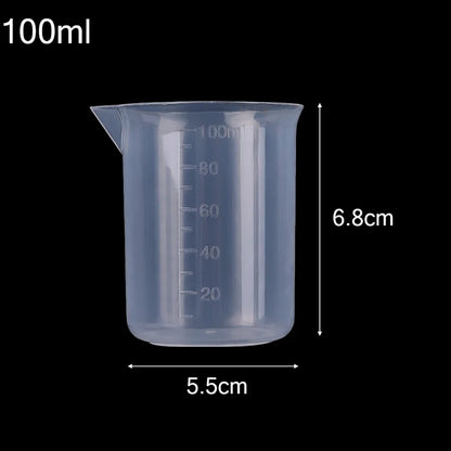 100ml Measuring Cup Transparent Plastic Beaker for Kitchen Lab