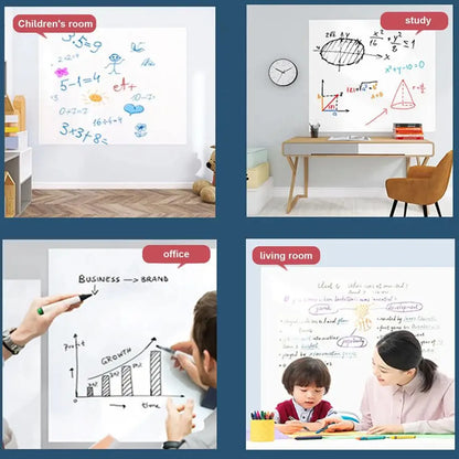 Electrostatic Whiteboard Wall Sticker – Premium Static Cling, No Damage, Easy to Clean & Reusable for Home, Office & School