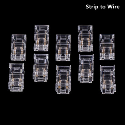 10pcs 2pin 8mm COB LED Strip To Strip LED Connectors Strip To Wire Connection Solderless Extension For 8mm COB LED Strip Lights