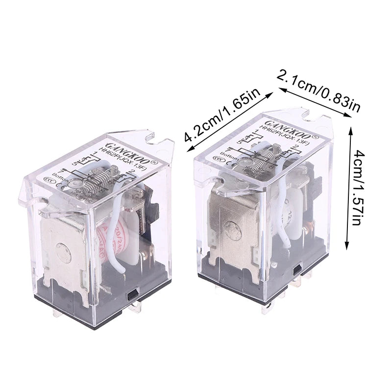 JQX-13F HH62P High Power Relay Coil General DPDT Micro Mini Electromagnetic Relay Switch With Socket Base AC220V DC12V24V
