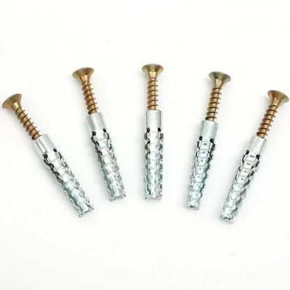 Heavy Duty Steel Wall Anchor with Screws Kit Metal Tube Expansion Self Tapping Screw Drywall Drilling Plug Fastener Bolt Anchors