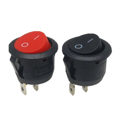 5Pcs 20mm ON/OFF Round Rocker Toggle Switch KCD1-105 6A 250V 10A 125V Plastic Push Button