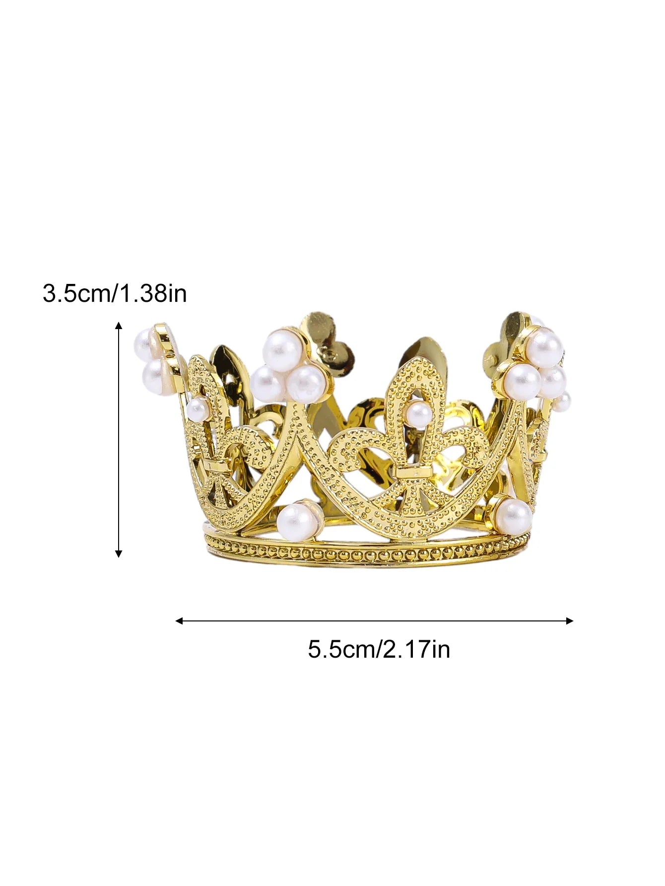 Wholesale Crown Cake Decoration Gold Silver Pearl Crown Topper Mini Princess Headwear Decoration Birthday Wedding Decor Supplies
