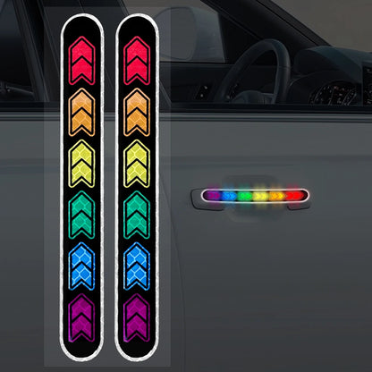 Car Reflective Mirror Safety Warning Stickers – Adhesive Reflective Tape for Auto Decor & DIY Styling (2pcs)