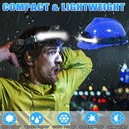 XPG+COB Zoom Induction Headlamp USB Rechargeable with 18650 Built-in Battery LED Head Torch Outdoor Camping Fishing Headlight
