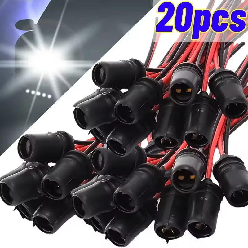 T10 W5W 147 Bulb Socket Holder Connector Car Wedge Light Rubber Plug Extension Wire Harness Adapter Auto Instrument Lamp Parts