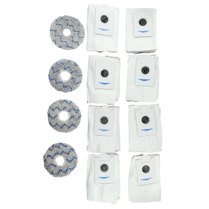 Set of 8 Dust Bags and 4 Wiping Cloths for Deebot For T20 For Omni X1 For Omni 8 Robot Vacuum Cleaner Protective Accessories