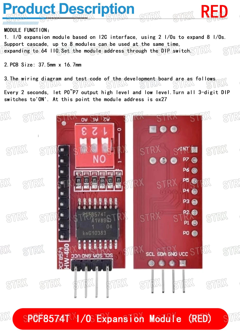 PCF8574 I2C I/O Expander Module for LCD1602 LCD2004 Adapter