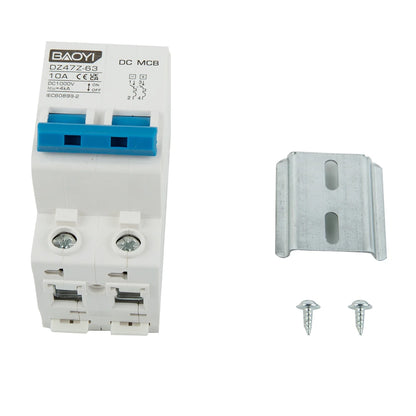 DC Miniature Circuit Breaker 2 Pole 1000V 32 Amp Isolator DC Disconnect Switch Thermomagnetic 10 A-63A 1.42 X 2.95 X 3.15 Inches