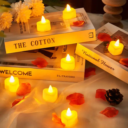 24Pcs/Set Flameless LED Candle Creative wishing Led Tea Light Warm White Flameless Candle Halloween Christmas Decor Candle Light