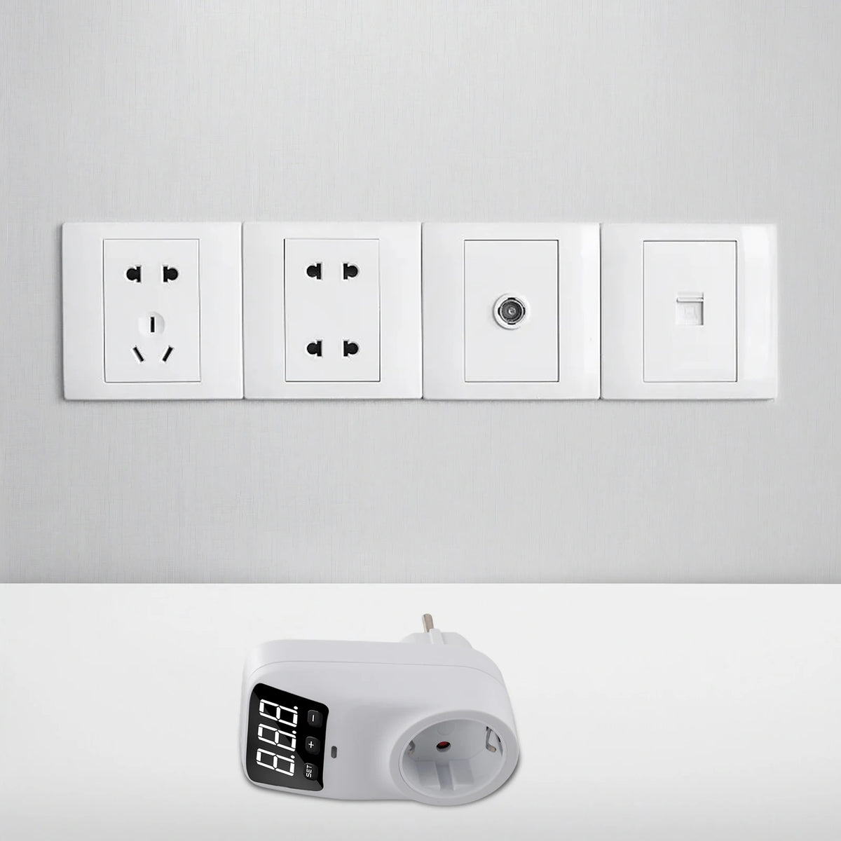 Adjustable Voltage Protector Socket AC120V/230V 16A Surge Protection with Delay | DE UK US Plug