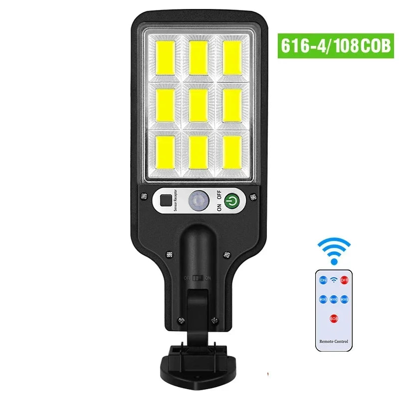 Solar LED Wall Light Outdoor — Motion Sensor, IP65 Waterproof, 3-Mode, 18650 Battery | Garden Street Security Lamp