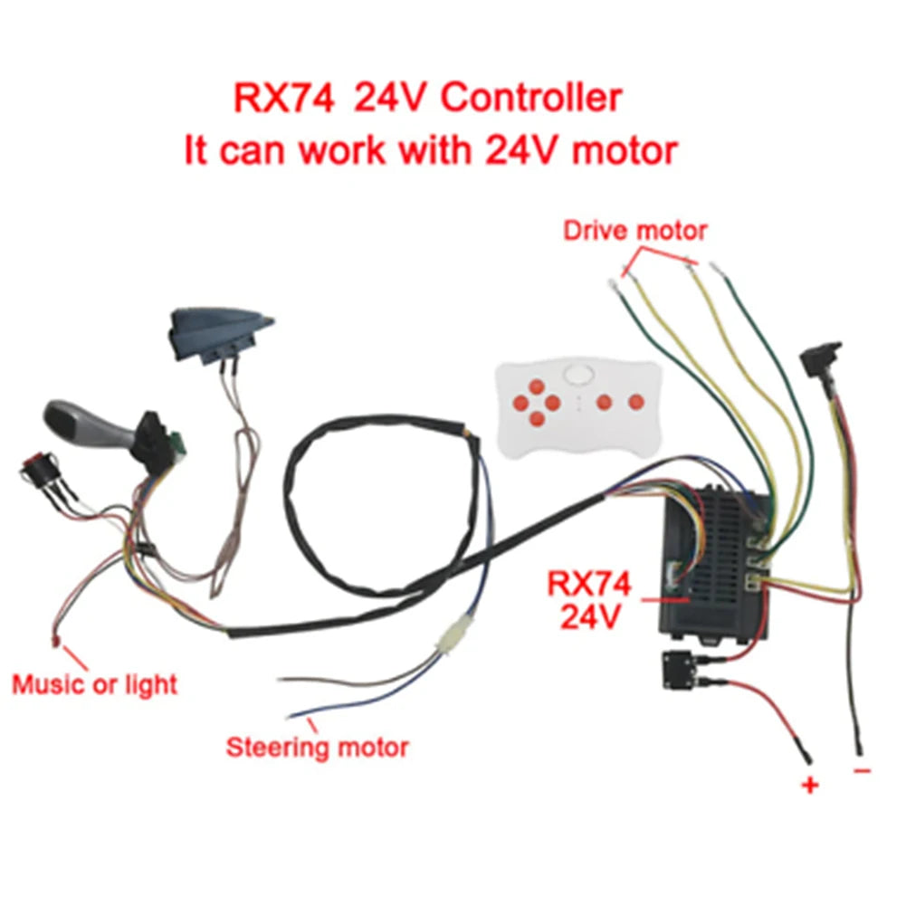 Electric Vehicle Wire Switch Kit Key button Switch JR 12V JR 6V Kids Ride On RX37 RX37 2 Weelye DIY Durability