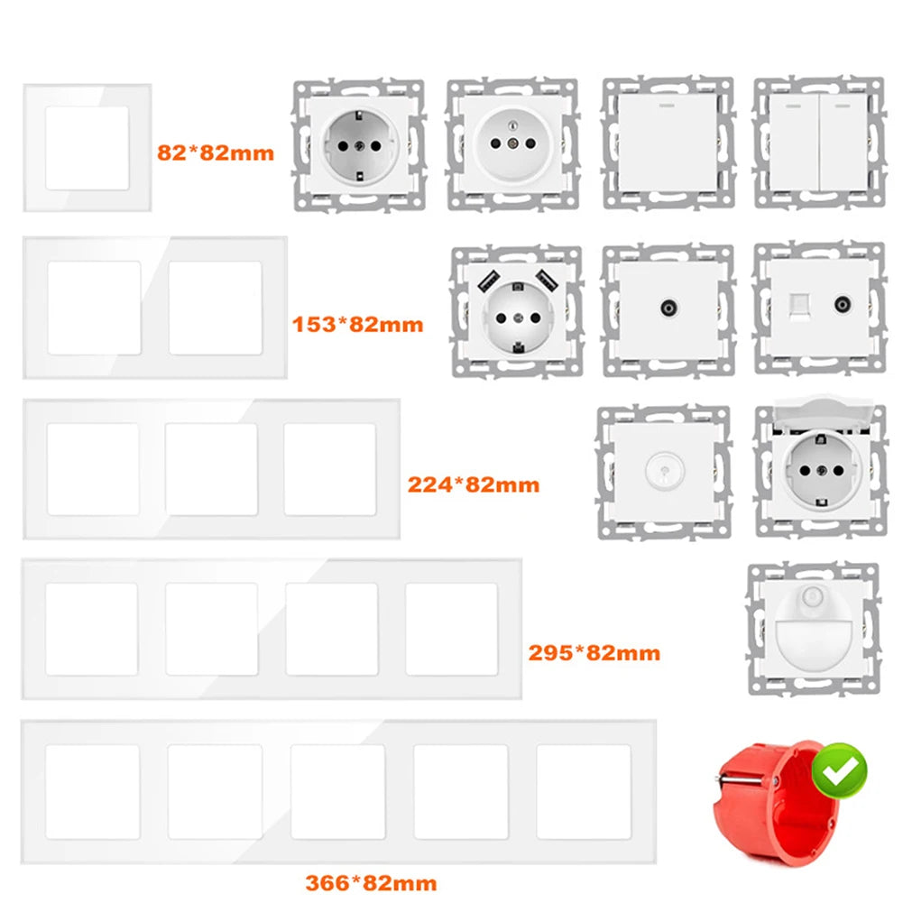 For 82mm Panels Single-gang Module 82 Push Switch Staircase Lighting Single Gang Switch Module Single-pole Single-throw