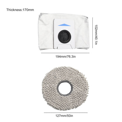 Set of 8 Dust Bags and 4 Wiping Cloths for Deebot For T20 For Omni X1 For Omni 8 Robot Vacuum Cleaner Protective Accessories