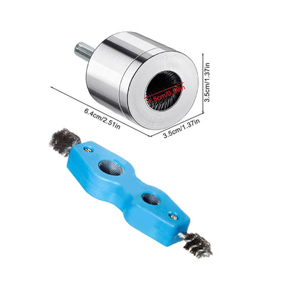 4-in-1 Battery Brush Copper Pipe Cleaner Welding Preparation High Torque Resistance Interchangeable Brush Heads For Copper Pipes