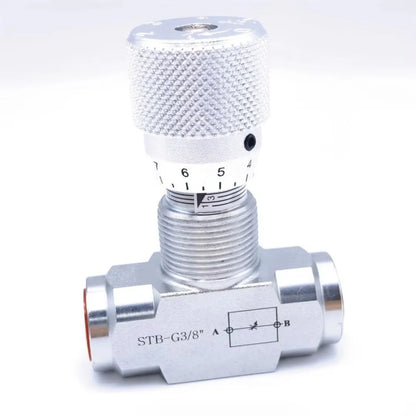 Two Way Throttle Valve with 08L Connector for Hydraulic and Pneumatic Circuits Carbon Steel Construction with NPT Female Thread