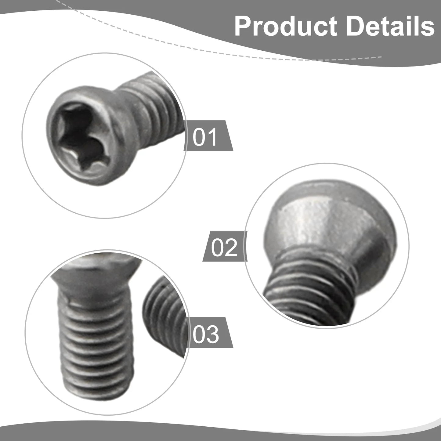 Torx Steel Screws M2.5 x 7mm / M2.5 x 6mm for CNC Lathe Tools and Carbide Insert Replacement