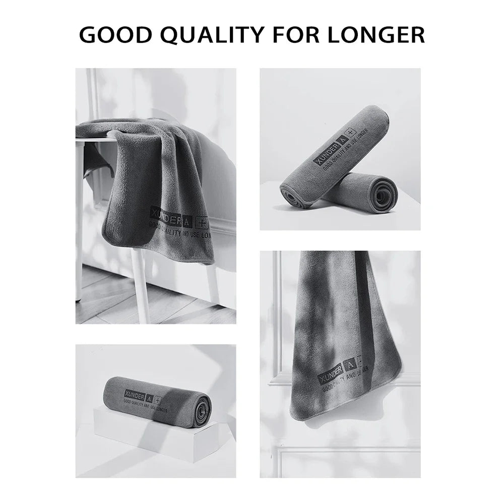 1/2PCS High-end Microfiber Car Wash Towel Soft Drying Cloth Car Body Towels Double Layer Plush Thicken Water Absorption Car Rag