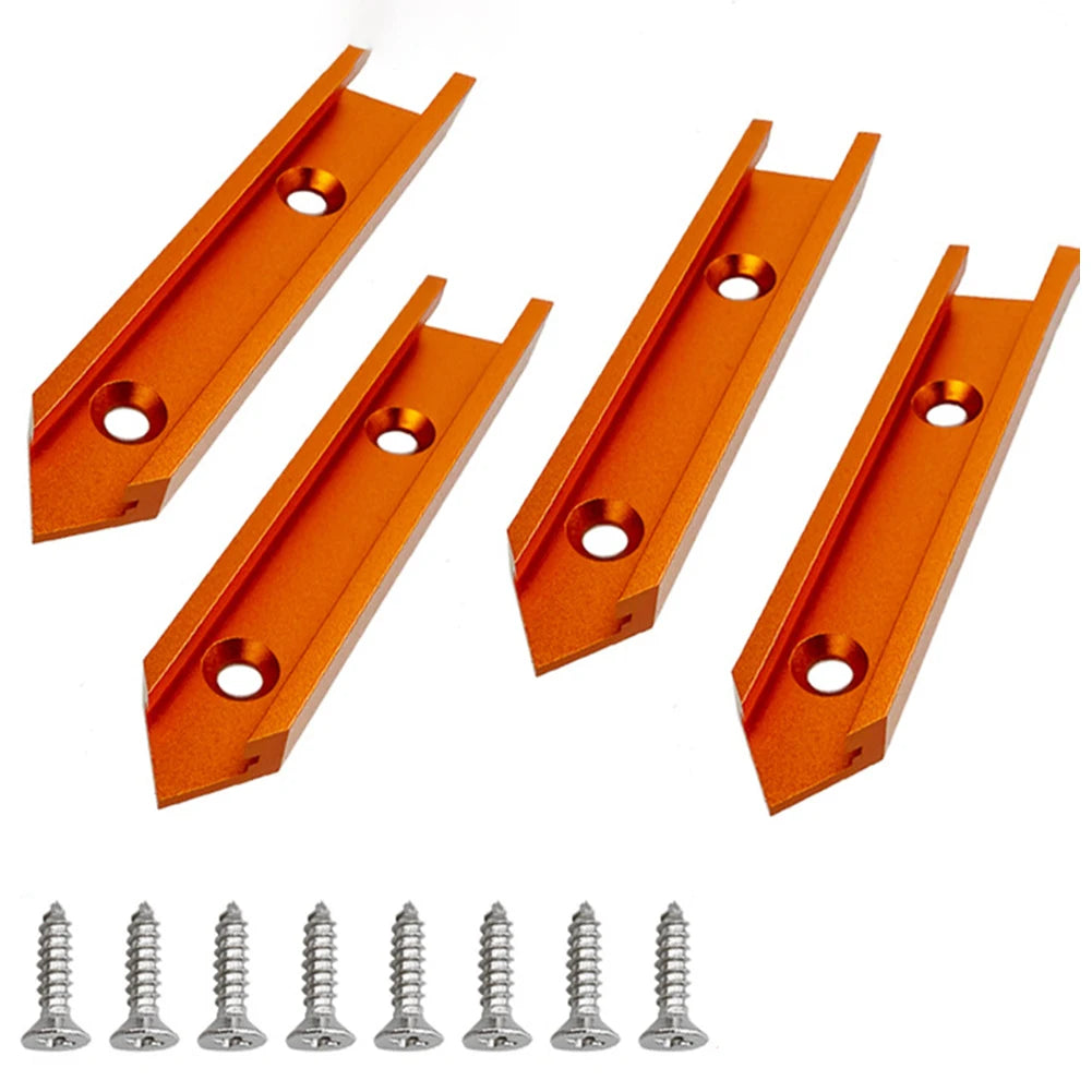T-Track Intersection Slot Woodworking Chute Miter Gauge Guide Rail With Holes Drill Bits Saw Blades Cutting Tools