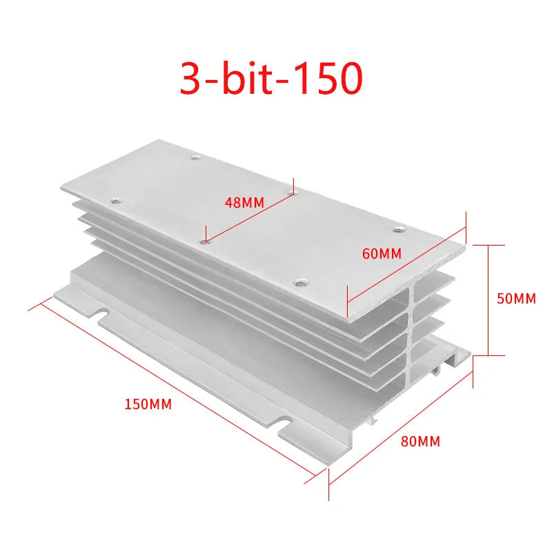 Aluminum Heat Sink for SSR Solid State Relay 10A–100A 12V–220V Cooling Base Single/Three Phase