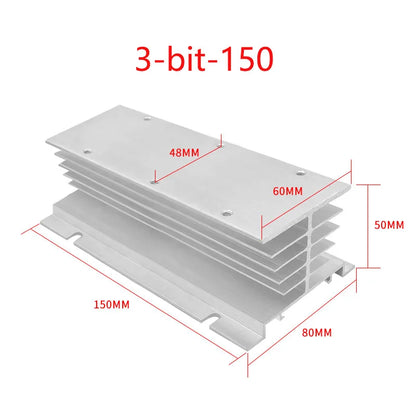 Aluminum Heat Sink for SSR Solid State Relay 10A–100A 12V–220V Cooling Base Single/Three Phase