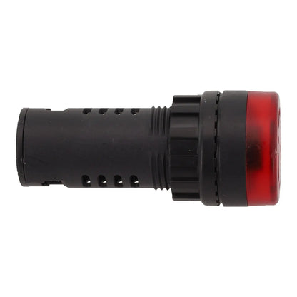 22mm Sound & Light Alarm — AD16-22SM Red LED Buzzer, AC/DC 12V/24V/220V