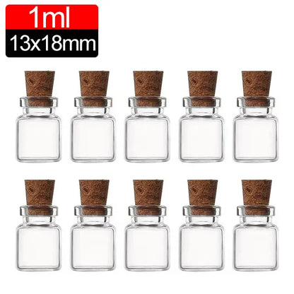 Mini Glass Bottles with Cork Stoppers DIY Wishing Vials 50/10PCS